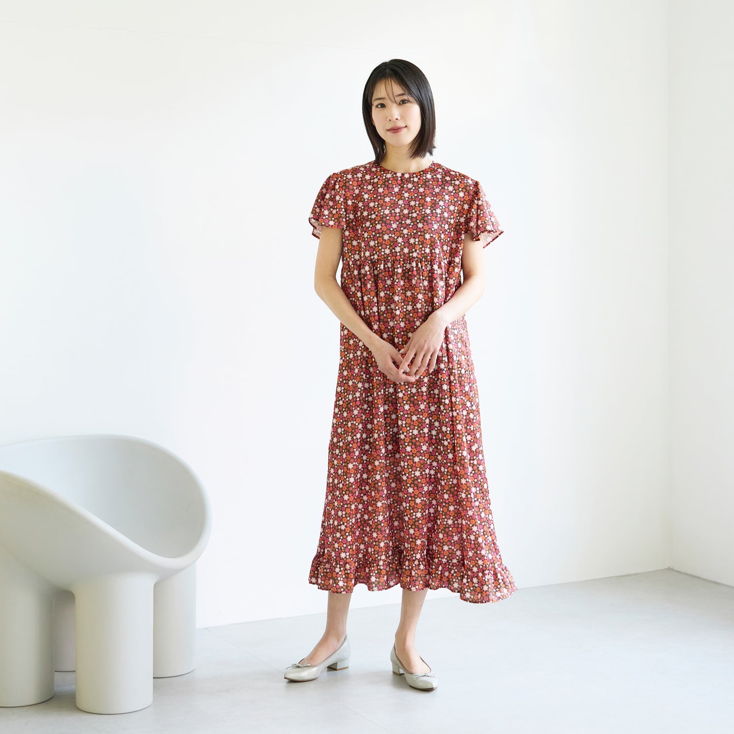アブストラクトプリント ワンピース